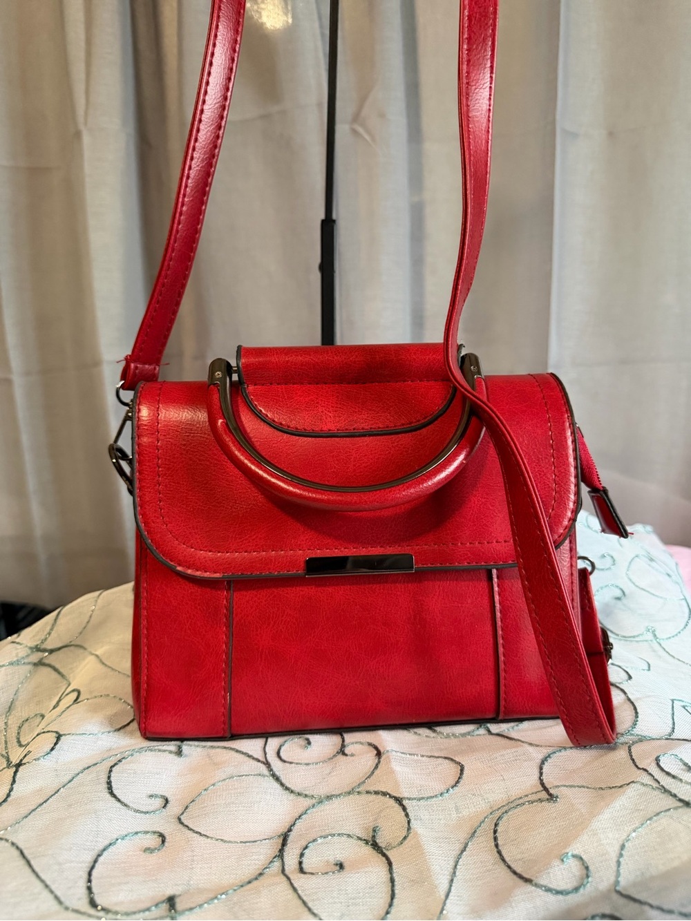 Red Women’s Top-Handle Crossbody Bag - NWOT
